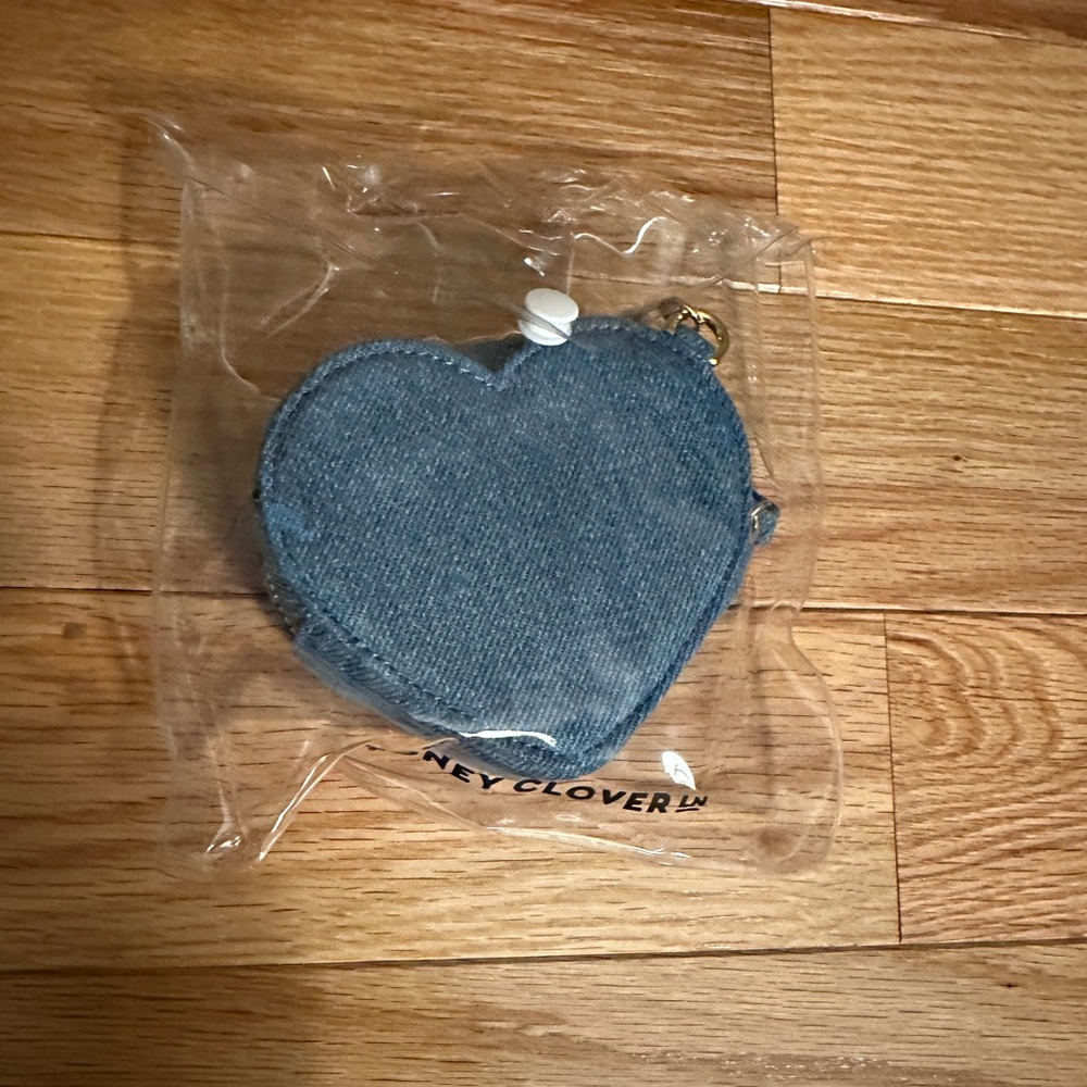 Stoney clover lane denim heart change purse